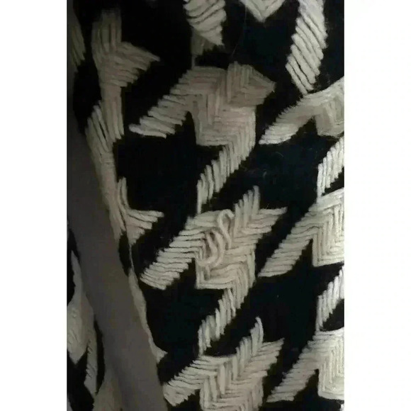 Express Pea Coat Wool Blend Houndstooth White Black Y2K Women's Size S - Picture 8 of 11